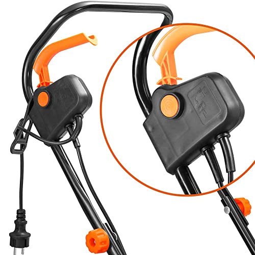 BAKAJI Elektrische grasmaaier voor de tuin met stuwkracht 1000 W, maaibreedte 30 cm, verstelbare maaihoogte 25/40/55 mm, met opvangbak van 25 l, ergonomische handgreep en gevormde wielen - Afbeelding 8