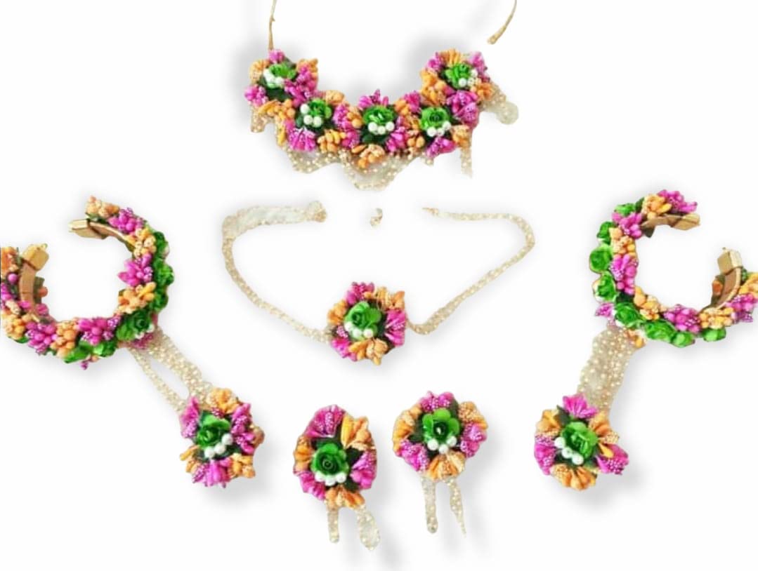 Sanvatsar Home Flower Fabric Handmade Jewellery for Haldi, Baby Shower, Mehndi, Godbharai Set For Women/Girls. Floral Jewellery Set (B0BJZ521HK) Amazon Price History, Amazon Price Tracker