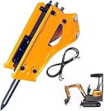 Danett 0.8-3Ton Mini Excavator Hydraulic Hammer Breaker – High-Performance Demolition Tool with 2 Chisels, Nitrogen Kit & Hydraulic Hoses for Concrete, Rock, Frozen Ground