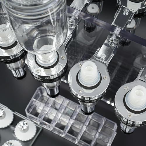 Zestaw z ręcznym dozownikiem perfum z 12 butelkami testowymi, dozownikiem do płynów na biurko z 12 szklanymi butelkami o pojemności 200 ml, głowicami pompek i kubkami do perfumerii Studio Bar