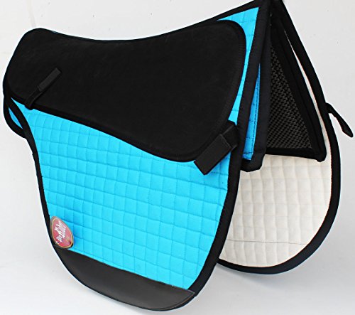 Pro Rider Horse English Treeless Endurance Gel Quilted Turquoise Equine Saddle Pad 6404TR