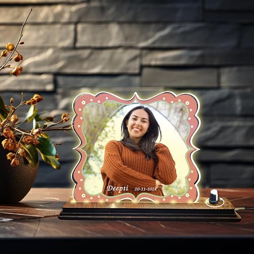Image of Brown Cloud Personalized Acrylic LED Night Lamp Customized Gift for Men Women Husband Wife Girlfriend Boyfriend Birthday Marriage Anniversary Festivals Decoration(LED ADP RGLTR AO 001)(D12)