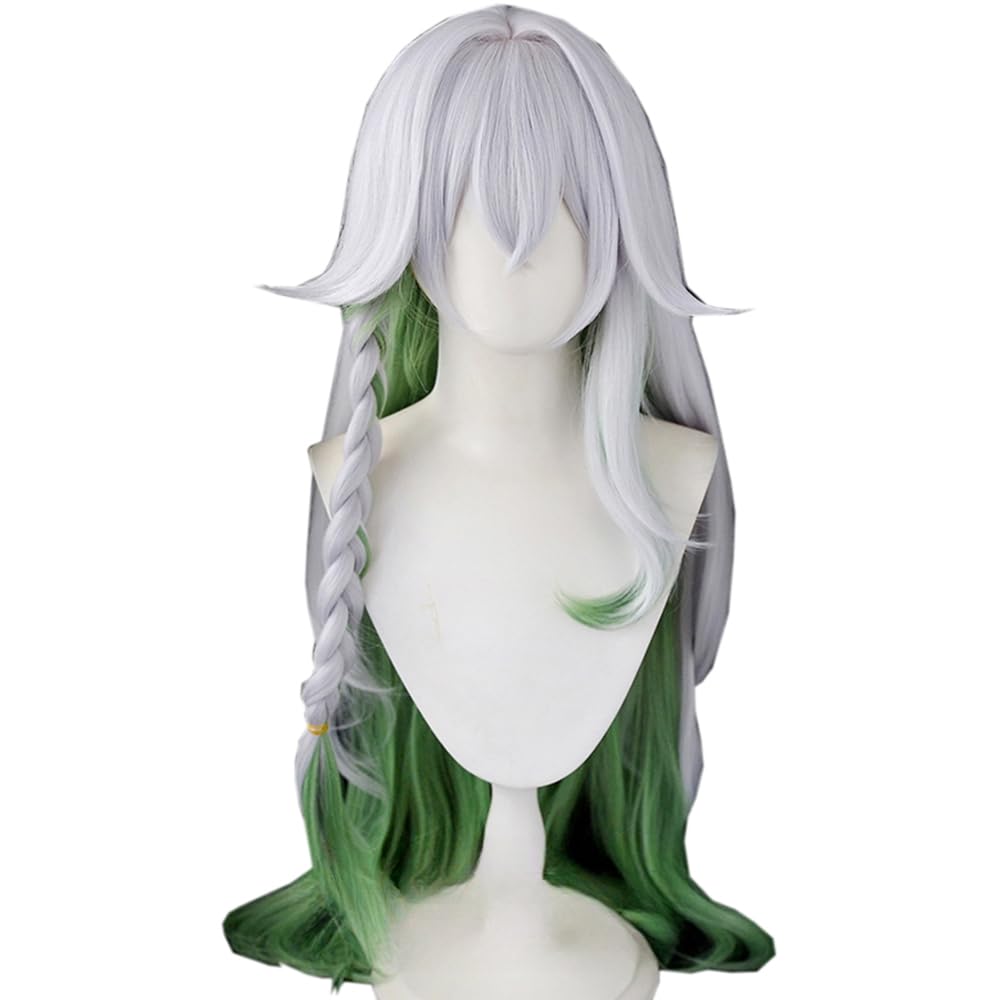 Beige Short Hair Wig Center Parted French Bangs Clip Bow Wig Micro Curly Wig cos anime show simulation wig 40cm 15inch (Ningguang)