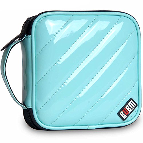 32 Capacity Pu Leather Cover CD/DVD Wallet, Various Colors - Light Blue