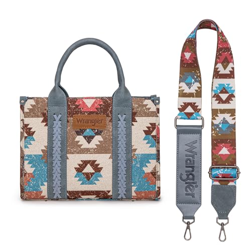 Aztec tote bag with leather handles for women