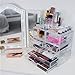 Sorbus Acrylic Cosmetics Makeup and Jewelry Storage Case X-Large Display Sets -Interlocking Scoop Drawers to Create Your Own Specially Designed Makeup Counter -Stackable and Interchangeable (Clear)