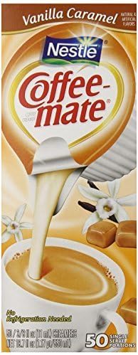 Coffee-mate Coffee Creamer, Vanilla Caramel Liquid Creamer Singles, 3/8 Fluid Ounce (Pack of 50) by Coffee-mate