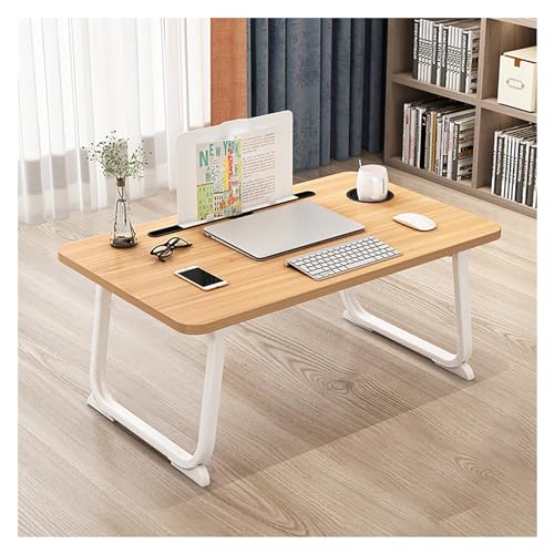 Support portable pour ordinateur pliable avec plateau marron spacieux de 70 cm