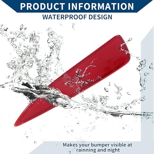 Image of No.5216352100 Bumper Reflector for Toyota Yaris 2012-2014 without Sport Bumper /Rear Right Bumper Reflector Side Marker /Durable ABS / 1 Pc Red