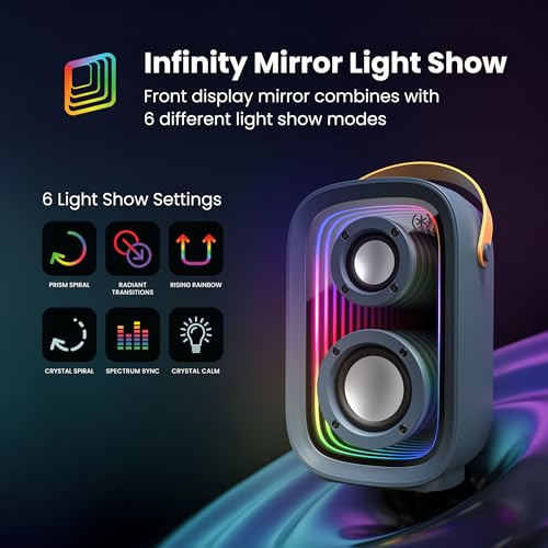 Image of Speck Speaker Gemtones Infinity Speaker Mini - Dark Grey /Chrome /Tan