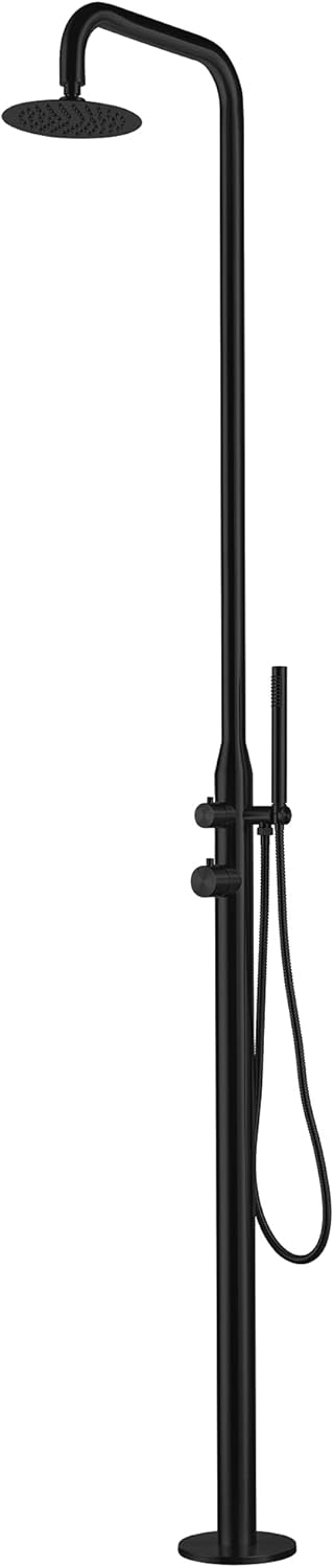 HEATGENE Outdoor Shower with Body Jets and Handheld Shower Head for Outside/Poolside/Patio Drench Shower, Outdoor Shower System, Matte Black