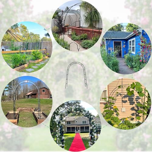 Garden Arch Metal Garden Arbor, 7.9Ft Garden Arch Trellis for Climbing Plants Outdoor Wedding Party, Decor Garden Arbors and Arches 7.9Ft (H) x 4.6Ft (W)