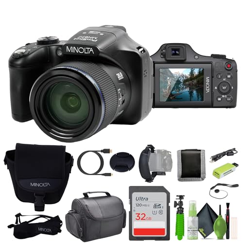MINOLTA MN67Z 20MP/1080P FHD Bridge Camera 67x Zoom Bundle