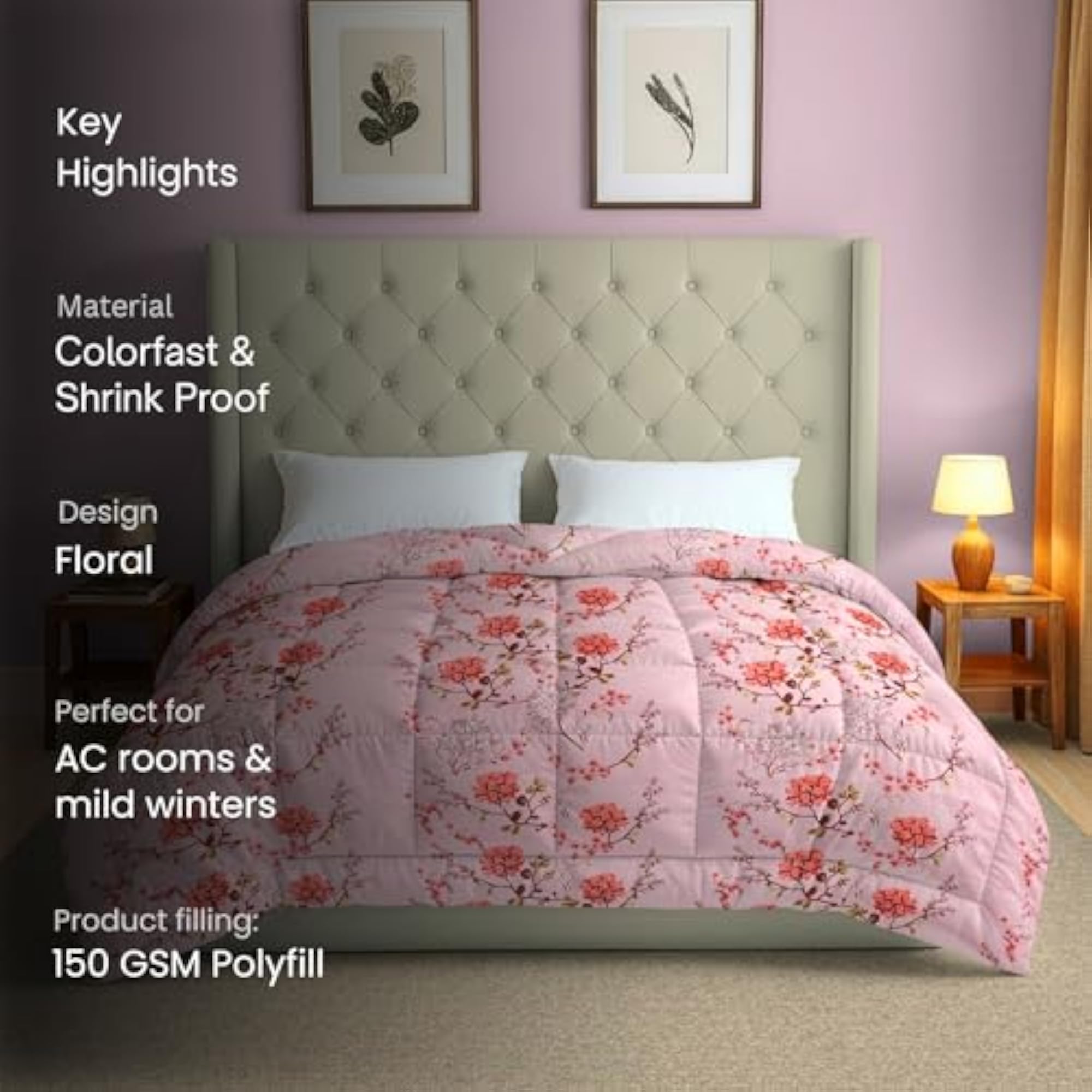 Double Bed Pure Cotton Dohar for All Seasons, Lightweight