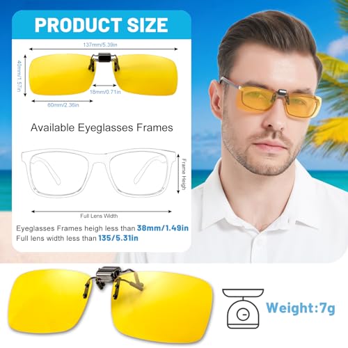 Image of OCCI CHIARI Polarized Flip-up Clip-on Sunglasses for Eyeglasses for Men and Women Outdoor /Driving UV400
