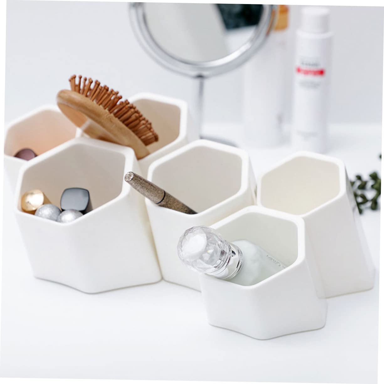 LALAFINA Organizer Da Scrivania Portapenne Per Studenti, Contenitore Da Parete in Plastica Resistente, Portapennelli Trucco Multifunzione Per Ufficio e Scuola