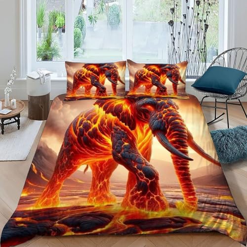 Housse de couette éléphant 3D pour une ambiance chambre savane chaleureuse - 3