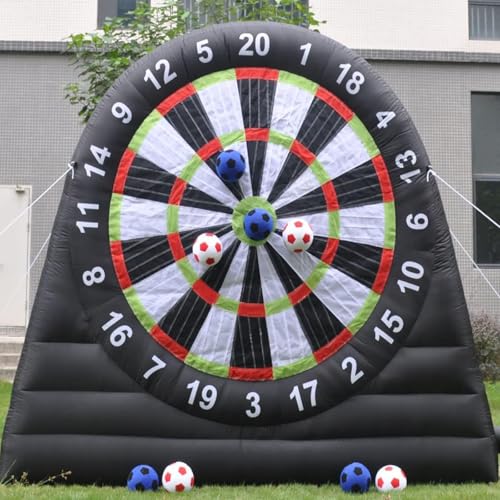 Juego de mesa de dardos de fútbol inflable con soplador, objetivo gigante para diversión al aire libre, incluye balones de fútbol