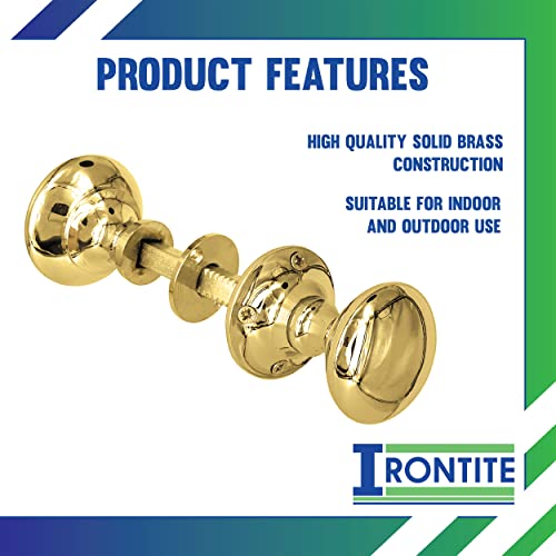 IRONTITE® PolishedBrass Rim Knobs for Doors and Victorian Door Knob with Matching Screws (RKB1) - Image 4
