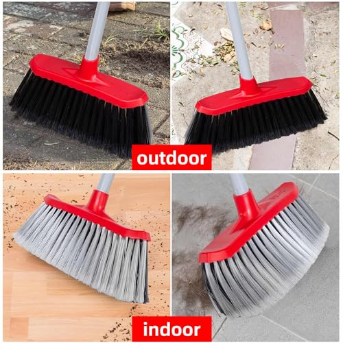 SDSM Indoor Outdoor Broom, Unique Double-Sided Bristles Long Handle Heavy Duty Broom Perfect for Home and Courtyard Garage Lobby Mall Market Floor Home Kitchen Room Office Pet Hair Rubbish 51 Inch - Thumbnail 7