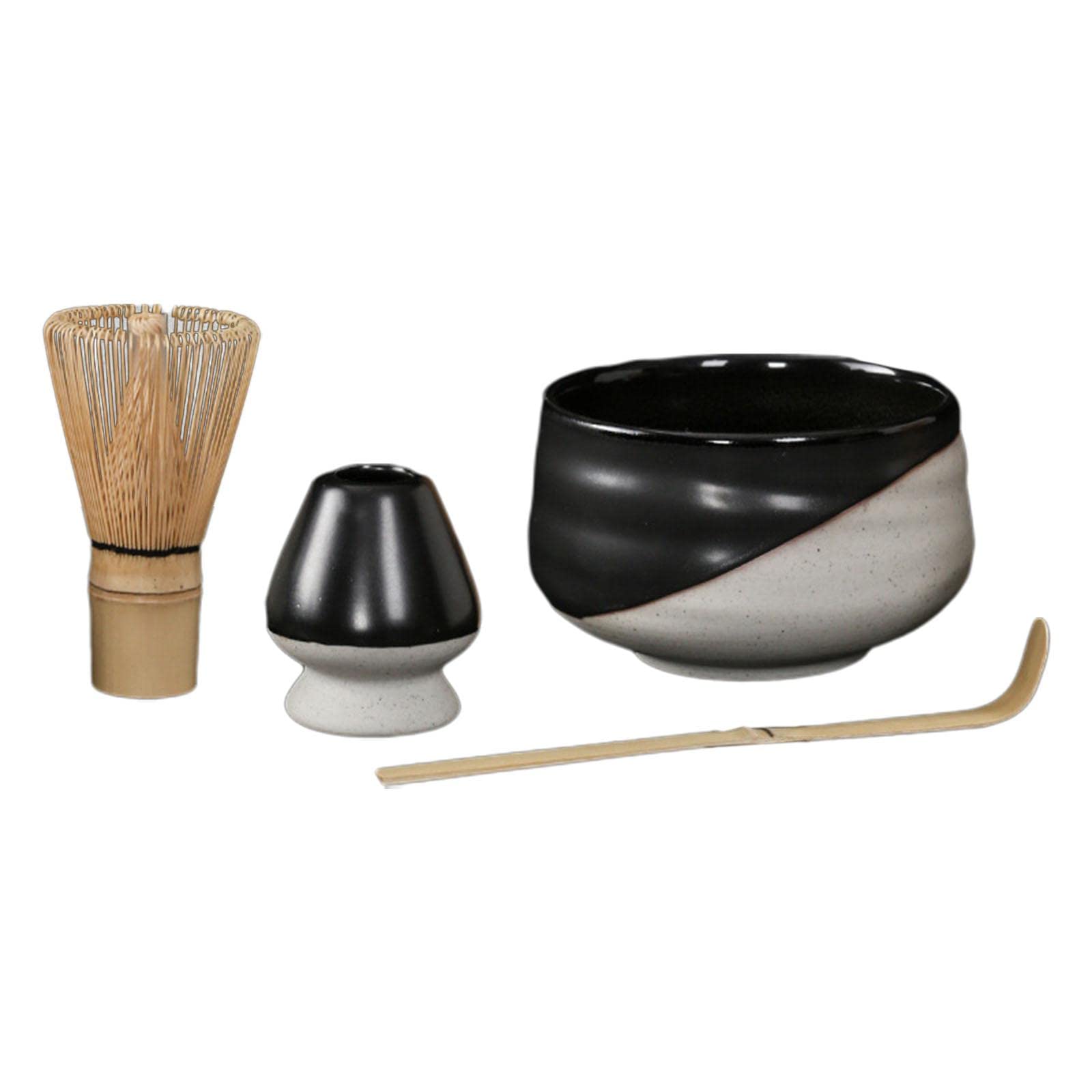 4 Pezzi Matcha Set Cerimonia del tè Frusta Matcha Frusta Supporto Cucchiaino Utensili Strumenti per Bevande Famiglia Amici Amanti del tè