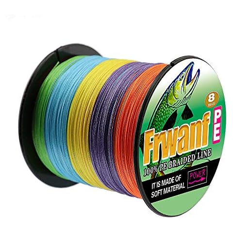 Frwanf Braided Fishing Line 8 Strands Super Strong PE Fishing String ExtremePower Fishing Braid Line for Saltwater and Fresh Water 300LB Test 300M/328Yards Multi-Color Cover