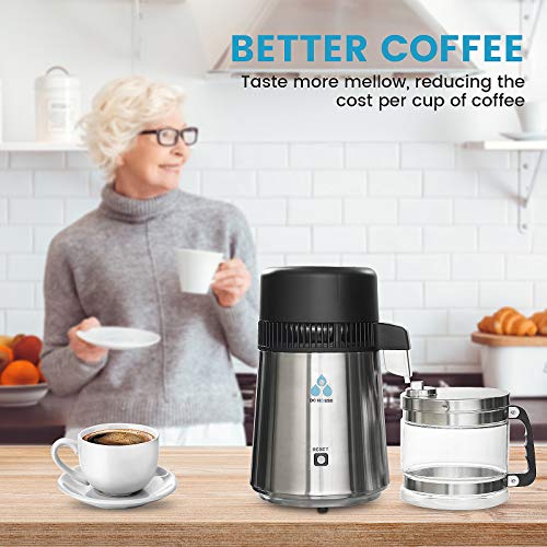 Dc House Water Distiller 1 Gallon Countertop Water Distiller Stainless Steel Distiller With A Food-Grade Polypropylene Pp Filter Nozzle That Most Effective Tds Removal 110V 50-60Hz 750W #TOP5