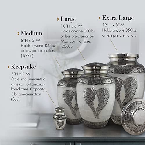 Image of Angel Wing Cremation Urns for Human Ashes Adult Female Angel Urns for Ashes