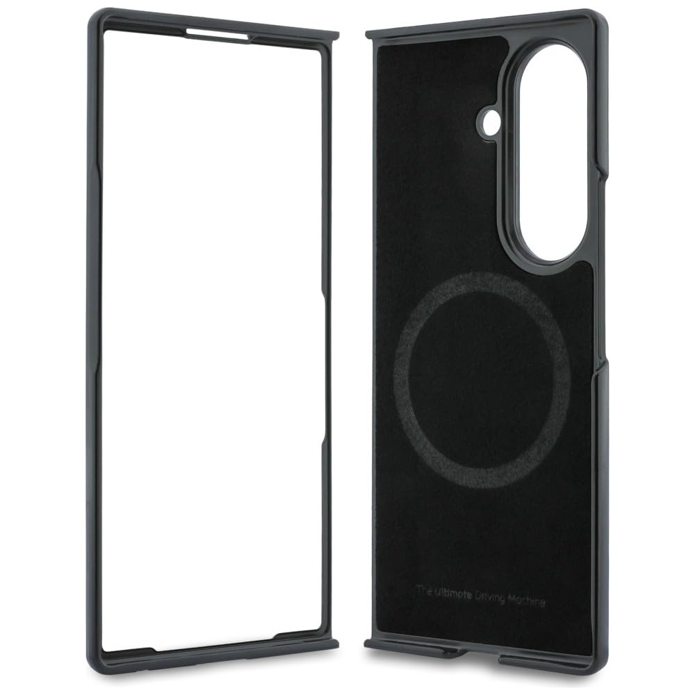 CG MOBILE BMW M Pelle Perforata Strisce Tricolore Loghi Metallo Compatibile con MagSafe Custodia per Samsung Galaxy Z Fold8 Ultra (Nero)
