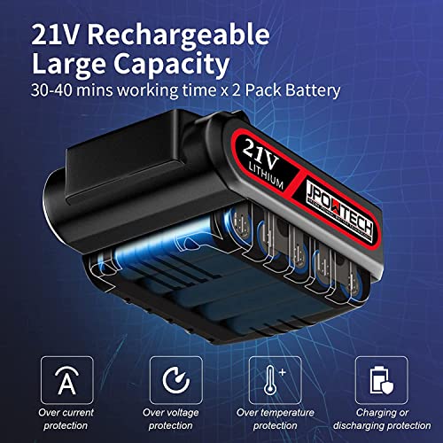 Jpowtech Mini Chainsaw Cordless 6-Inch With 2 Batteries & Security Lock, Small Portable Handheld Electric Power Chain Saw For Gardening, Wood Cutting And Tree Trimming, Lightweight #TOP3
