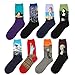 Zmart Men's Art Patterned Casual Crew Socks 8-Pack
