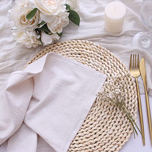 Elegantes servilletas de lino con dobladillo artesanal para eventos especiales y bodas 6