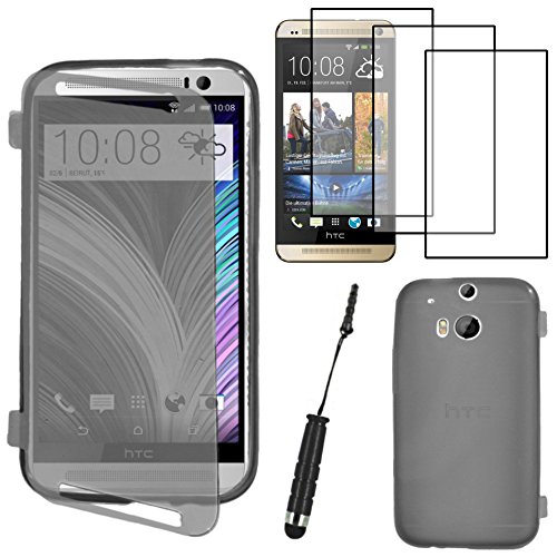 ebestStar - Coque Compatible avec HTC One M8 2014 Etui Housse Silicone Gel Portefeuille + Mini Stylet + 3 Films d'écran, Noir [Appareil: 146.4 x 70.6 x 9.4mm, 5.0'']