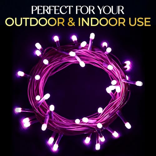 Image of Lexton 40 LED Power Pixel Serial String /Fairy Light | Plug Sourced | Suitable for Home & Outdoor Decoration, Diwali, Christmas, Ramadan, Wedding, Party, Festival (Pack of 20, Pink)