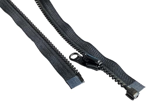 Miniatura 2 de ZipperStop Venta al por mayor YKK  Vislon Jacket Zipper Reversible Slide YKK #5 Extremo de separación de plástico moldeado  Color BLCK Longitud