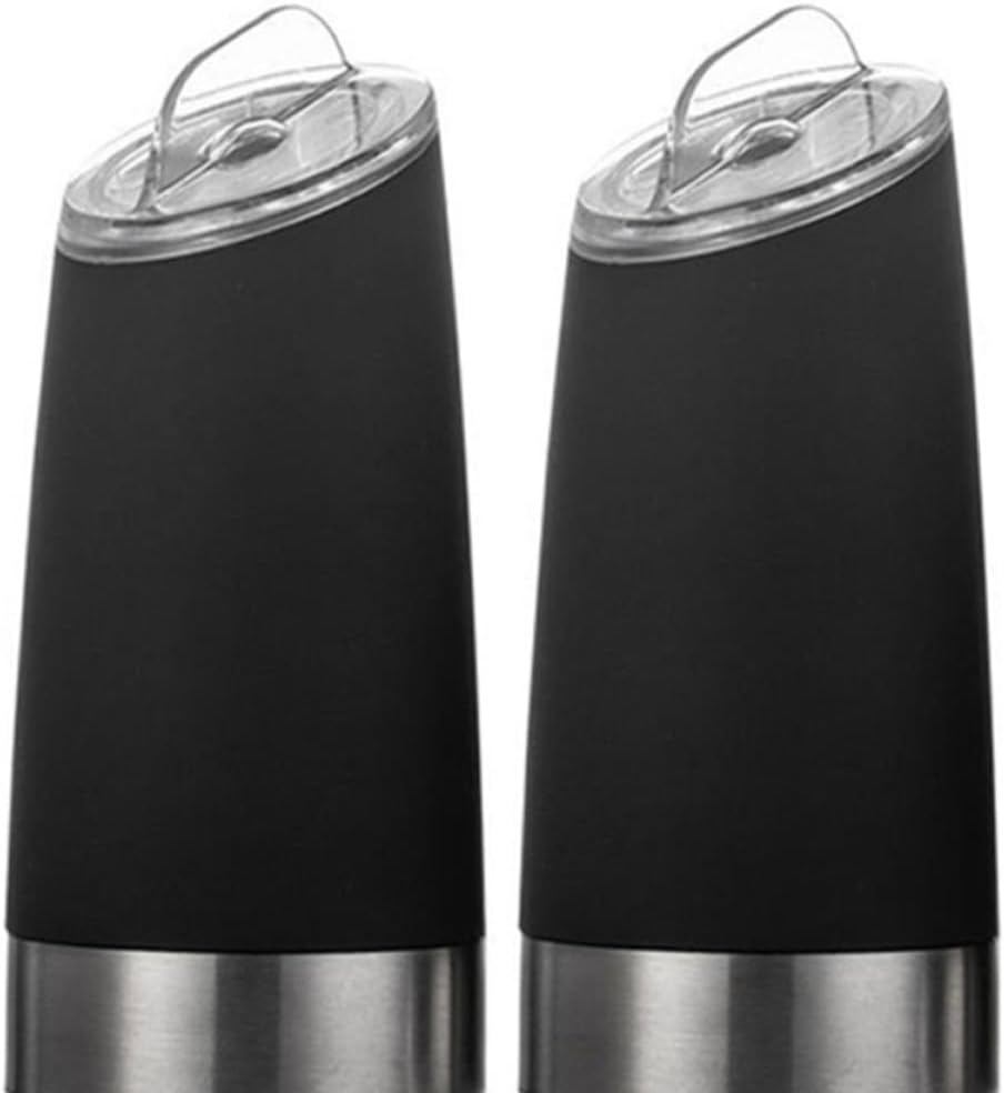 PRETYZOOM 2pcs Acrylic Pepper Mill Covers with Design, Easy to Install Dust Protection Caps for Electric Pepper Grinder, for Home Kitchen Use