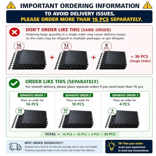 Image of 1 Inch /25mm Gym Floor mat Rubber for Heavy Workout Puzzle Floor mat for Home Exercise, Gym Equipment mat Interlocking Eva Foam Flooring Rubber Tiles Yoga, Kids Gym Mats for Floor