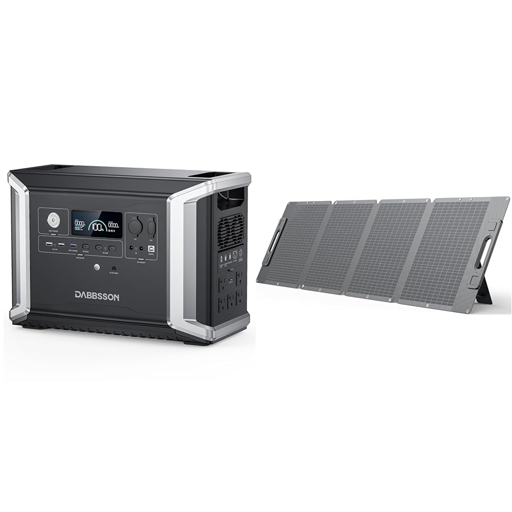 Dabbsson DBS2300 Portable Power Station with 210W Solar Panel 2330Wh EV Semi-Solid State LiFePO4 Battery 5 X 2200W