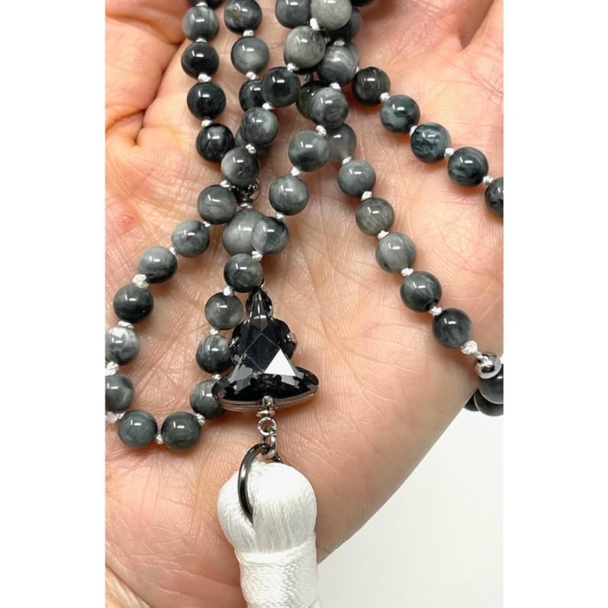 Natural Grey Tigers Eye 6MM Beaded Handmade Prayer Mala