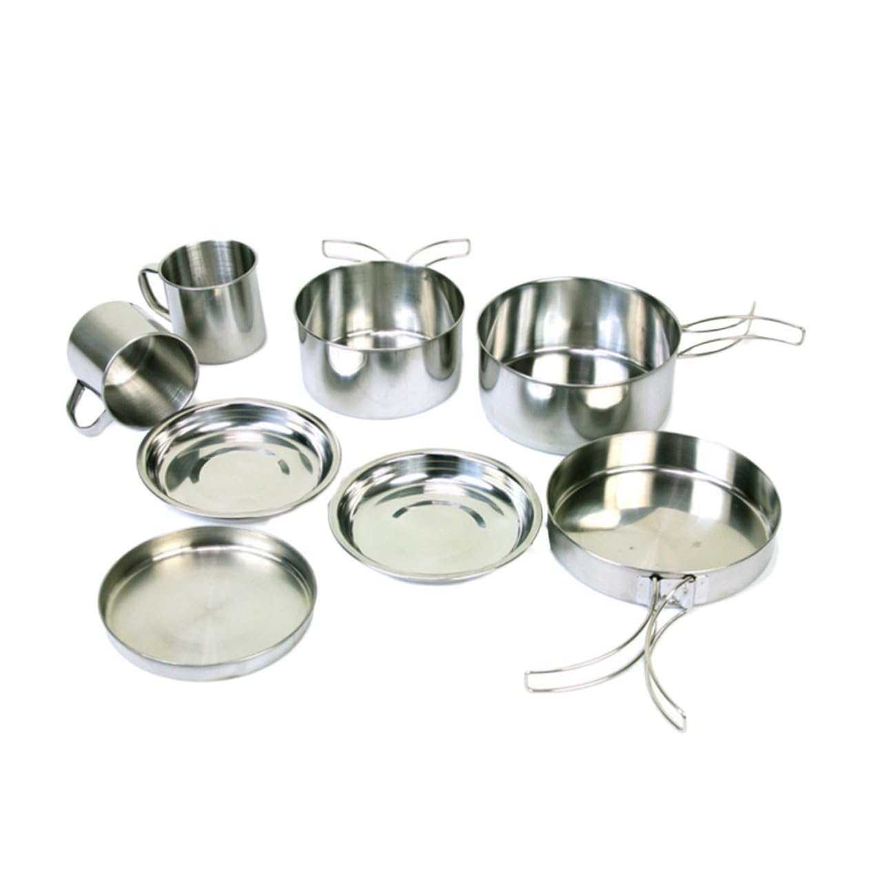 GALPADA 8stücke Kochgeschirr-Set Aus Edelstahl Für Outdoor Tragbarer Topf Picknick-Set Kombinations-Topf-schüssel-Set Mit Deckel Für Camping Grillen Und Wandern Silber