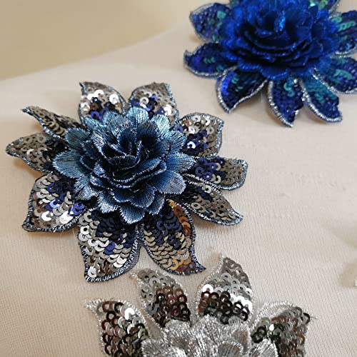 Cute Colorful Rose Applique Flowers Patch Embroidered Sew On Clothes Bags Handmade Diy Accessory Clothes Decal (Sequins Color) #TOP3
