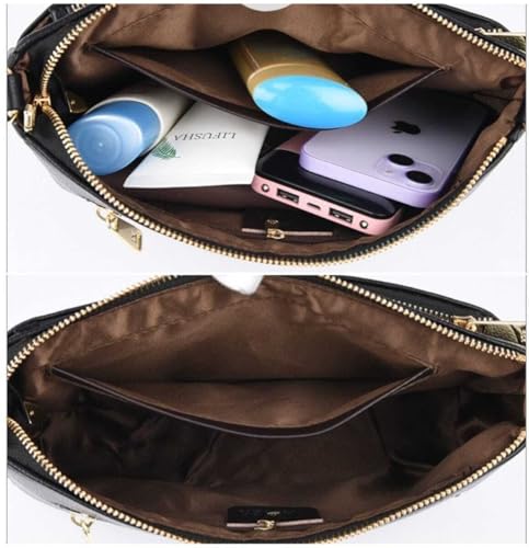 Image of Sling Bag with Main Compartment and Two Inner Pockets, Black Leather Crossbody Bag with Adjustable Strap |Sling bags for women| women Handbags