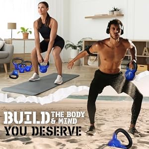 Yes4All Kettlebell, 5-100 LB Vinyl Coated Cast Iron Strength Training Kettlebells for Home Gym Exercises, Fitness, Full Body Workout Equipment, Push Ups, and Grip Strength — photo 5 of 6