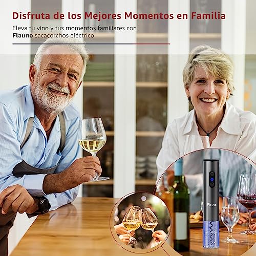 Flauno Sacacorchos Eléctrico 6 en 1, Caja de Regalo Set con Abridor de Vino Eléctrico, Corta Cápsulas, Vertedor de Vino, Tapón de Vino,Cable USB, Recargable - imagen 6