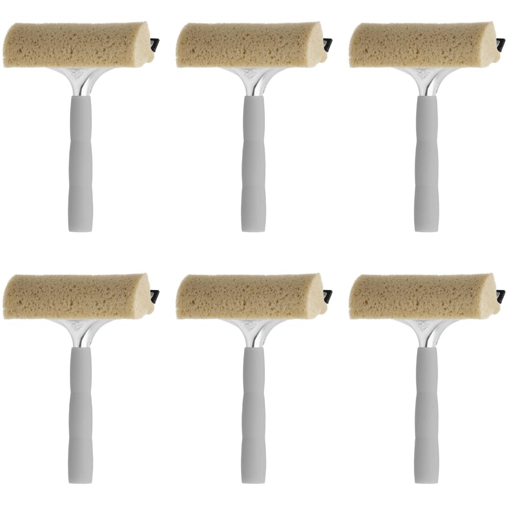 Apex 6x Lavavetri con Spugna e Gomma, Struttura in Metallo, Impugnatura Ergonomica, Attacco per Manico da Scopa, Squizzo Vetri 20cm