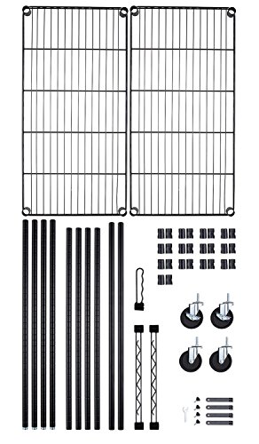 Finnhomy Heavy Duty Rolling Garment Rack Clothes Rack With Double Hanger Rods And Shelves, Portable Closet Organizer With Wheels, 1'' Diameter Thicken Steel Tube Hold Up To 300Lbs, Black #TOP7