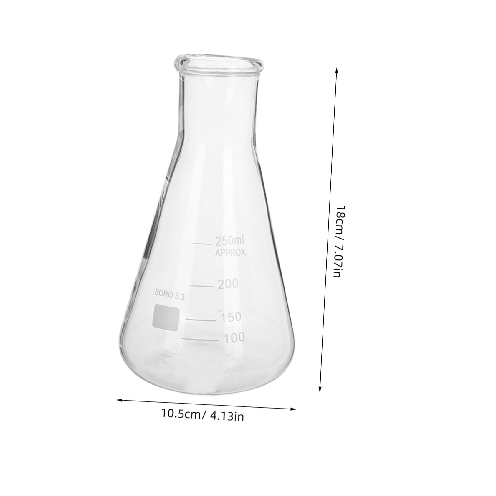ULTECHNOVO Erlenmeyer Capacidad de 50ml a 1l Juego de 5 Matraces de Vidrio de Borosilicato Diseño Cónico y Base Triangular para Laboratorio Científico