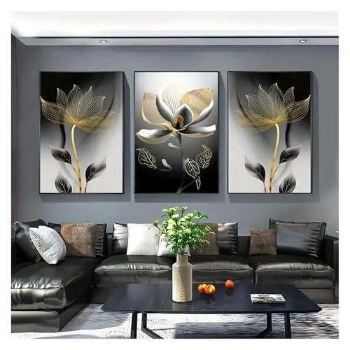 Impression sur toile esthétique triptyque floral XENITE 40x50cm