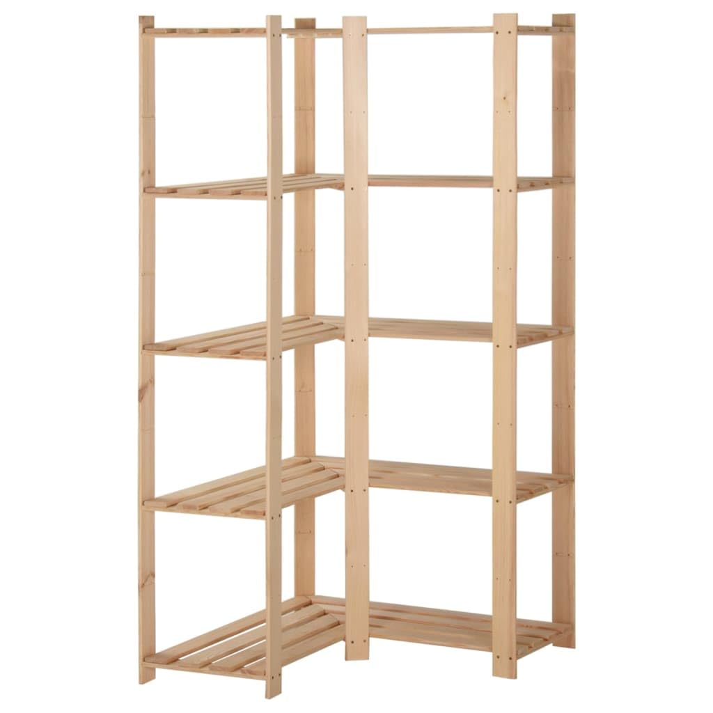 Générique Étagère d'angle de Rangement 5 Niveaux 82,5x82,5x170 cm Pin,Entreprise & Industrie,Stockage Industriel,Étagères industrielles,Brun,20 KG,327323
