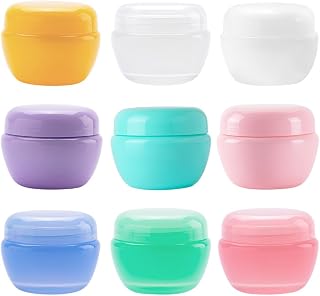 9PCS Cosmetic Face Cream 5g TSA Approved Travel Size Containers for Toiletries,Jar Makeup Container Mushroom Shaped Refillable Cream Jar Toiletry Sub Package